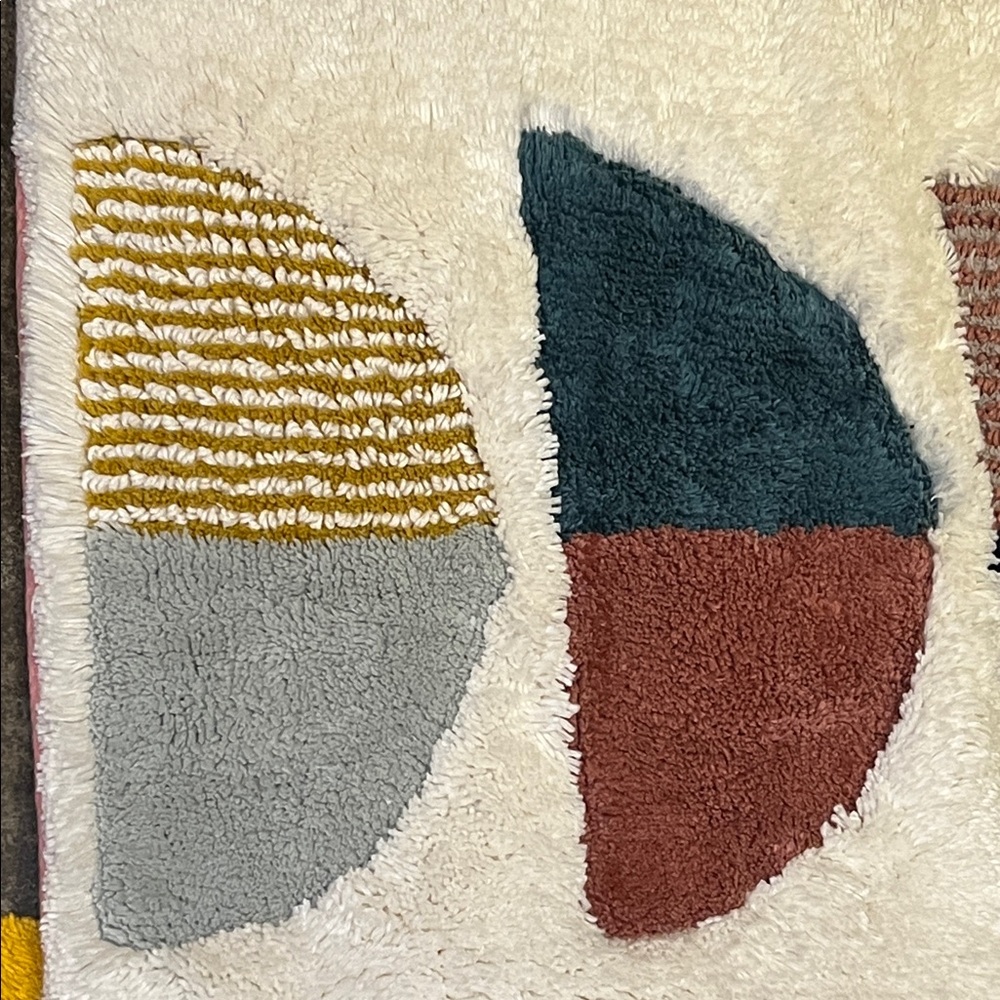 West Elm Cream and Multi-Color Geometric Door Mat 17x25 - Picture 7 of 15